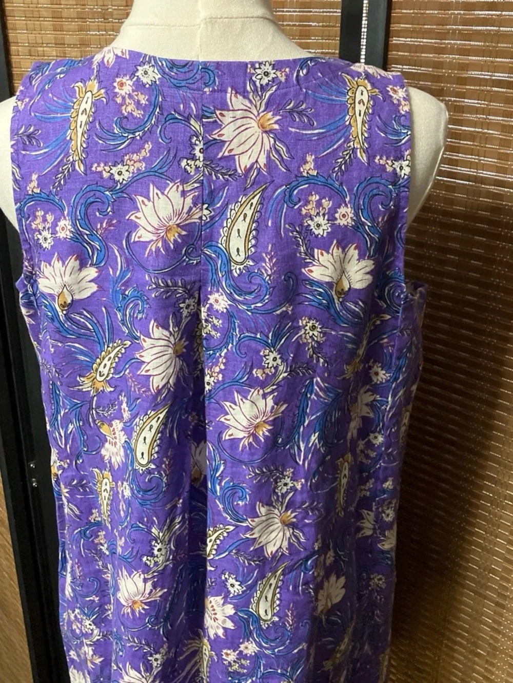 J Jill Purple Floral V-Neck Dress